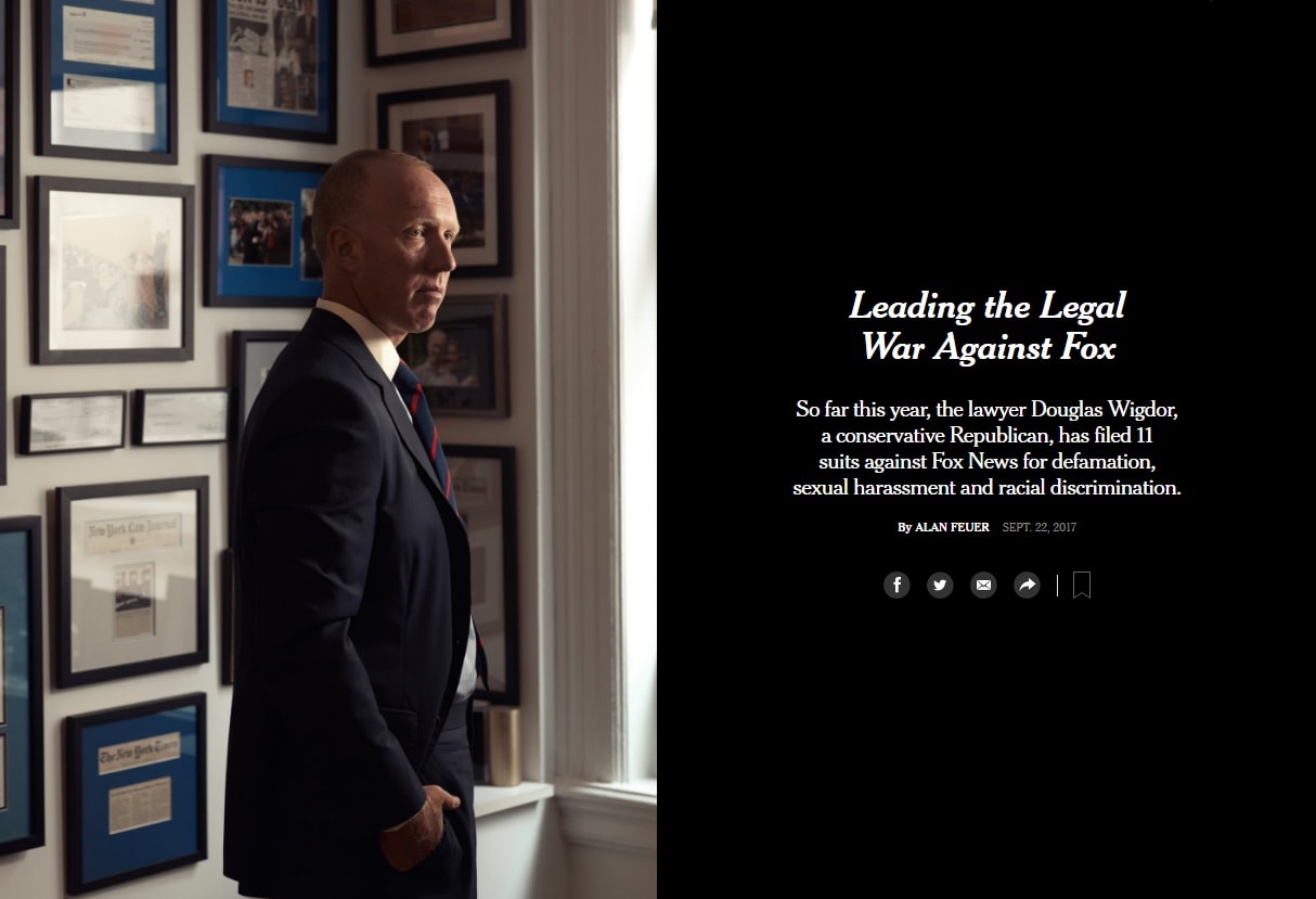 Leading the Legal War Against Fox Doug Wigdor New York Times feature profile